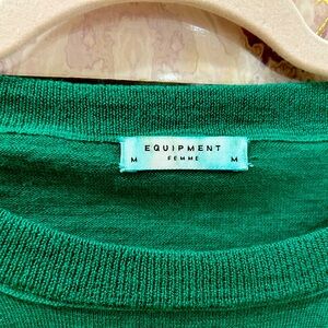Emerald green equipment femme Marino wool sweater